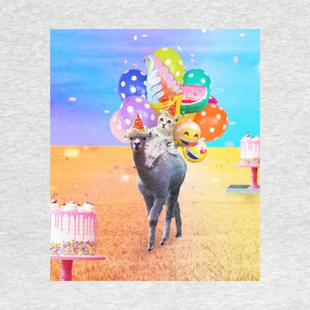 Cute Funny Cat Alpaca Birthday by Random Galaxy